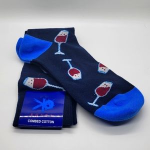 Adult Wine Print Dress Socks